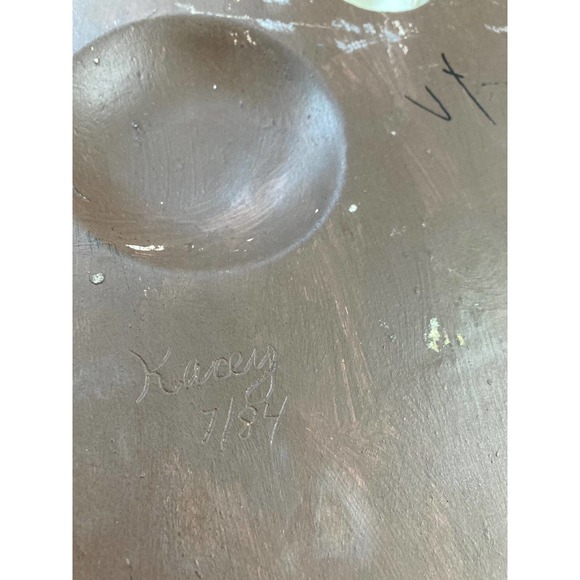 Vintage 3D Hammered Metal Spinning Wheel Wall Plaque - Retro Kitchen Wall Decor - Picture 8 of 9